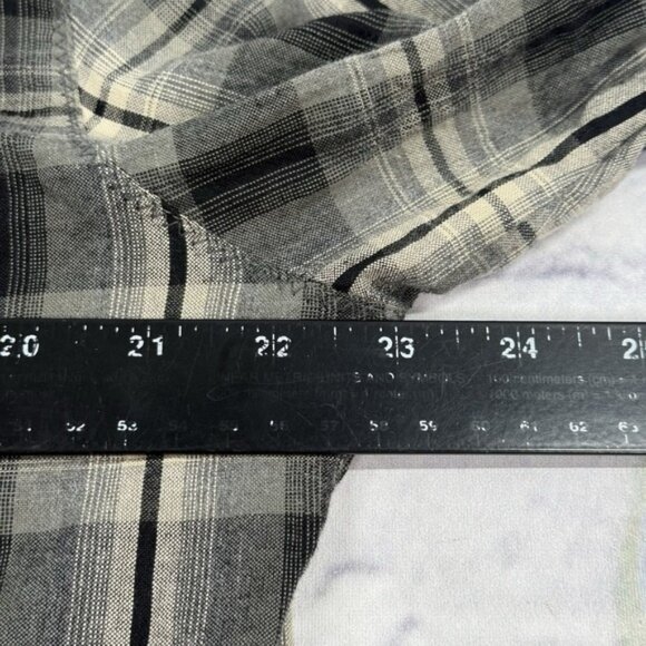 Kuhl Mens XL Pearl Snap Gray Plaid Western Long Sleeve Flannel Shirt Outdoor - Picture 7 of 16